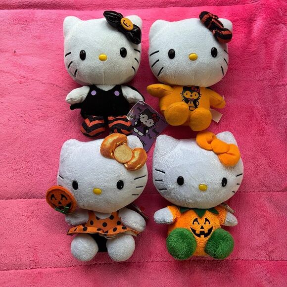 Hello Kitty Halloween Plush Bundle TY Beanie Set of 4 Sanrio - Picture 1 of 2